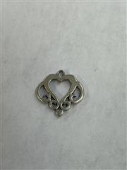 James Avery Retired Sterling Silver Ornate Scroll Open Heart Charm